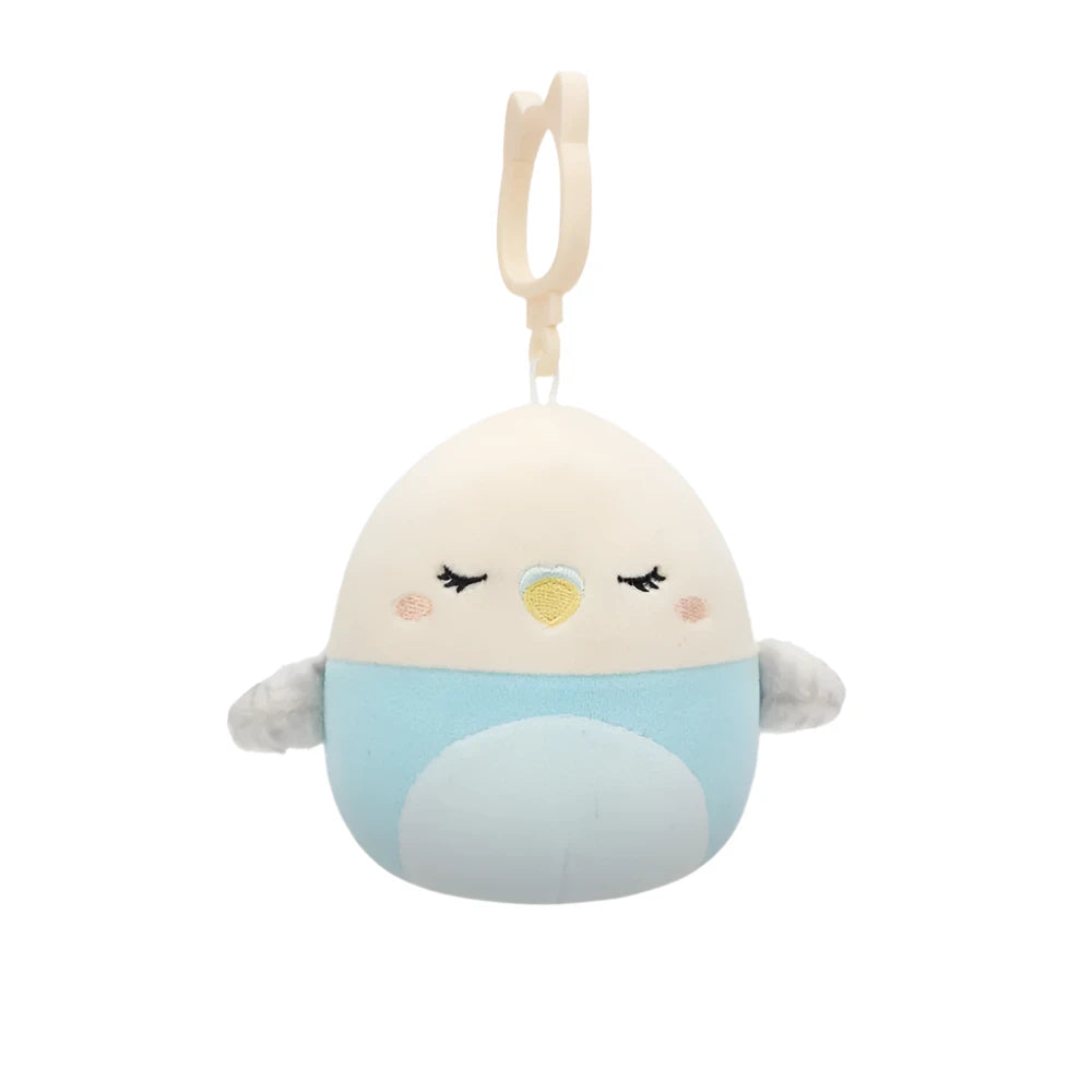 Squishmallow Tycho 3.5-inch (9 cm) blue Parakeet clip-on plush