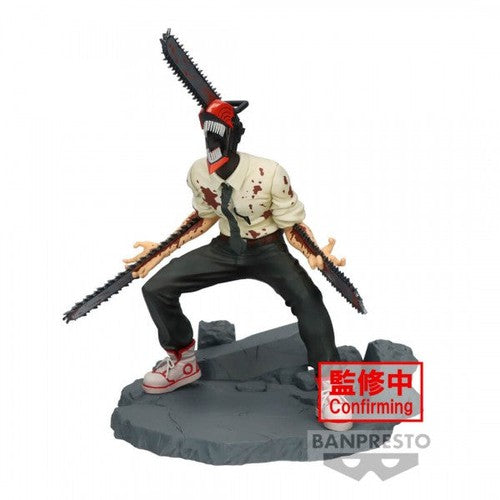 Detailed Chainsaw Man figure with vibrant colors and intense pose