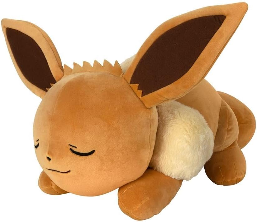 Pokémon 18-inch sleeping plush Eevee, soft and cuddly collectible plush toy featuring the popular Evolution Pokémon