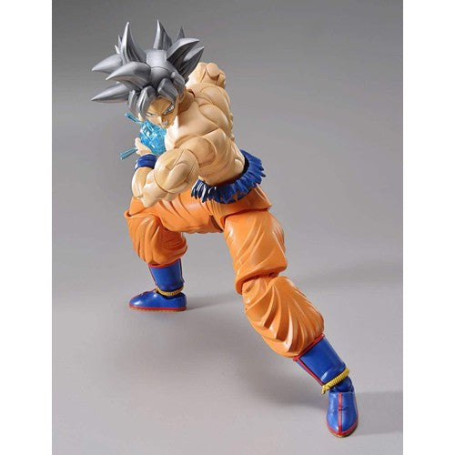 Ultra Instinct Goku model kit with energy effects and articulation