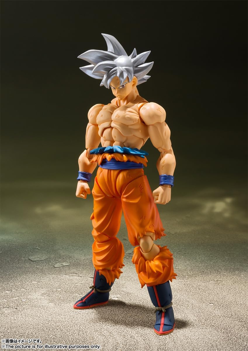 Highly detailed Son Goku Ultra Instinct figure with energy effects