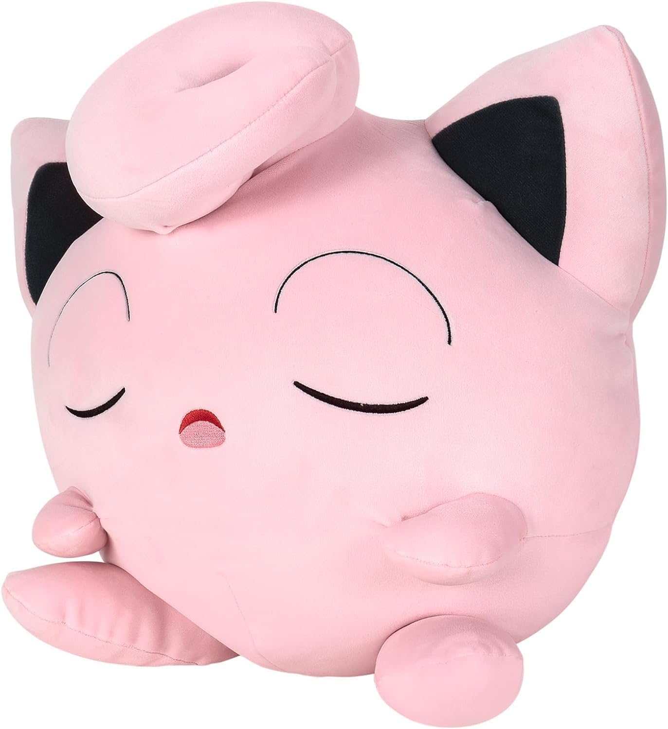 Pokémon 18-inch sleeping plush Jigglypuff, soft and cuddly collectible plush toy featuring the adorable singing Pokémon