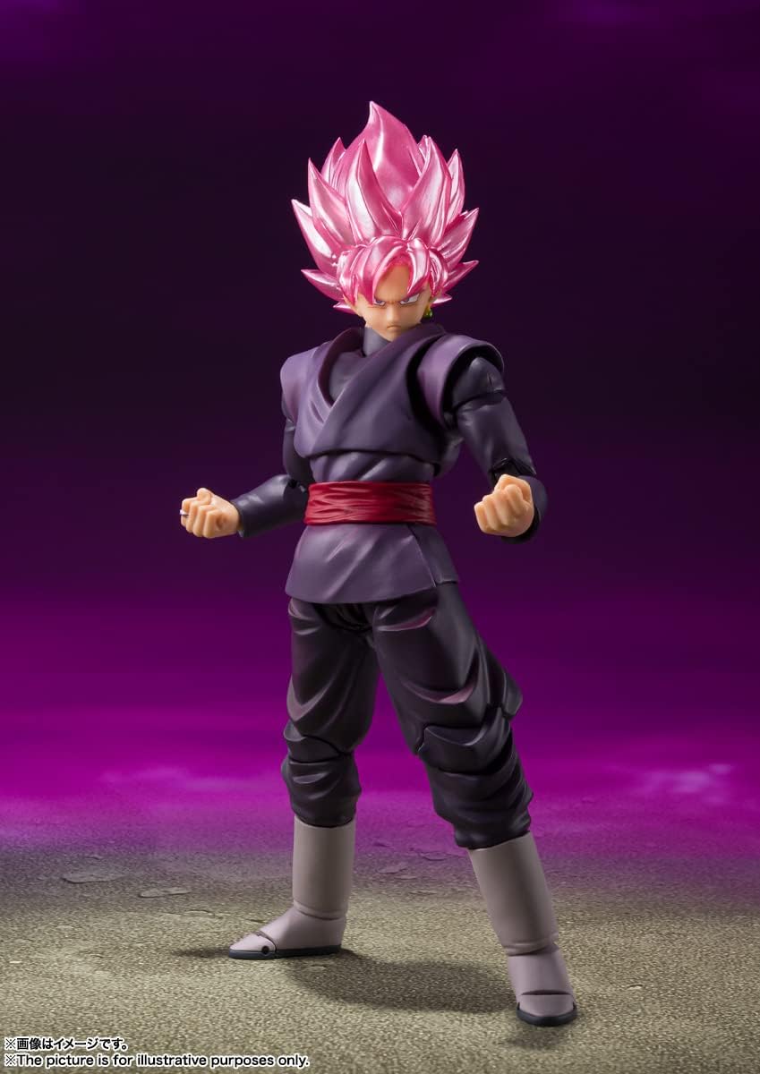 Highly detailed Goku Black Super Saiyan Rose action figure from Bandai