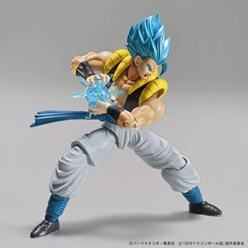 Super Saiyan God Gogeta model kit with energy effects and articulatio