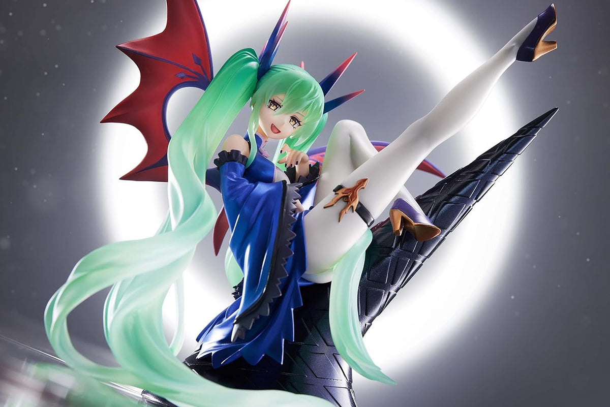 Hatsune Miku Tenitol figure with dark theme and flowing design