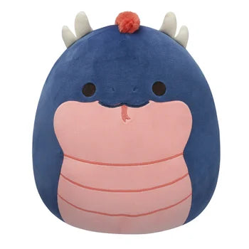 Squishmallow Cian 12-inch (30 cm) navy blue and peach Basilisk plush.