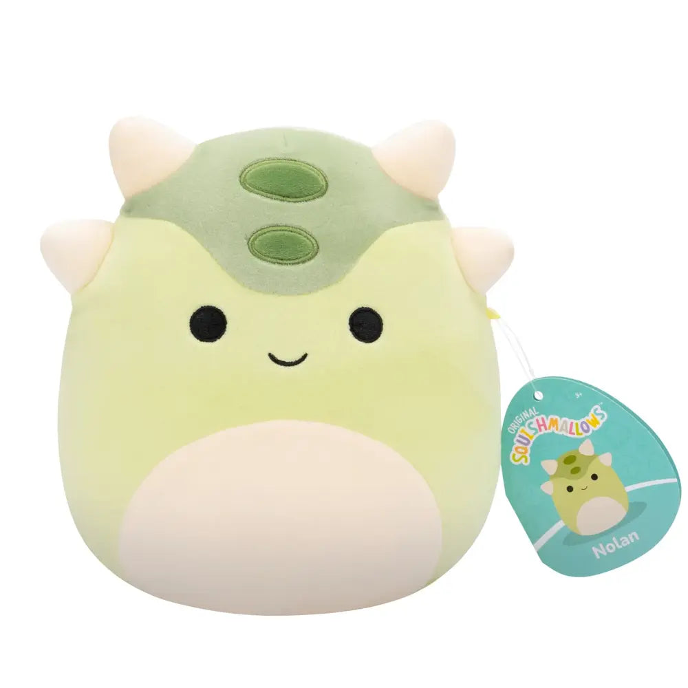 Squishmallow Nolan 7.5-inch (19 cm) green and white Dinosaur plush

