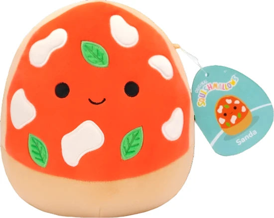 Squishmallow Sanda 7.5-inch (19 cm) red, tan, white, and green Margherita Pizza plush