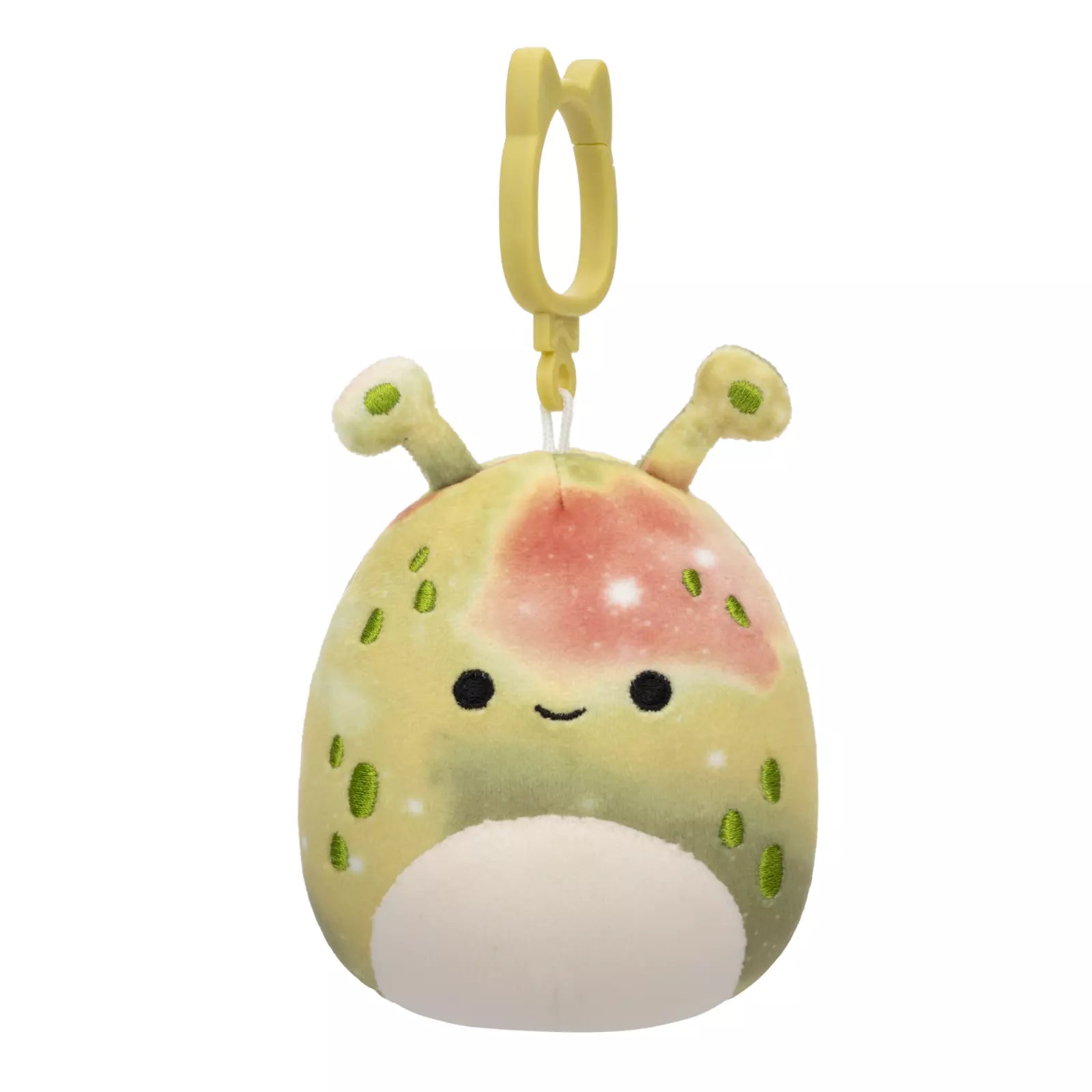 Squishmallow Hawk 3.5-inch (9 cm) green and tie-dye Alien clip-on plush
